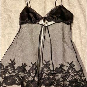 Victoria Secret Black Lace Babydoll Lingerie- Sm